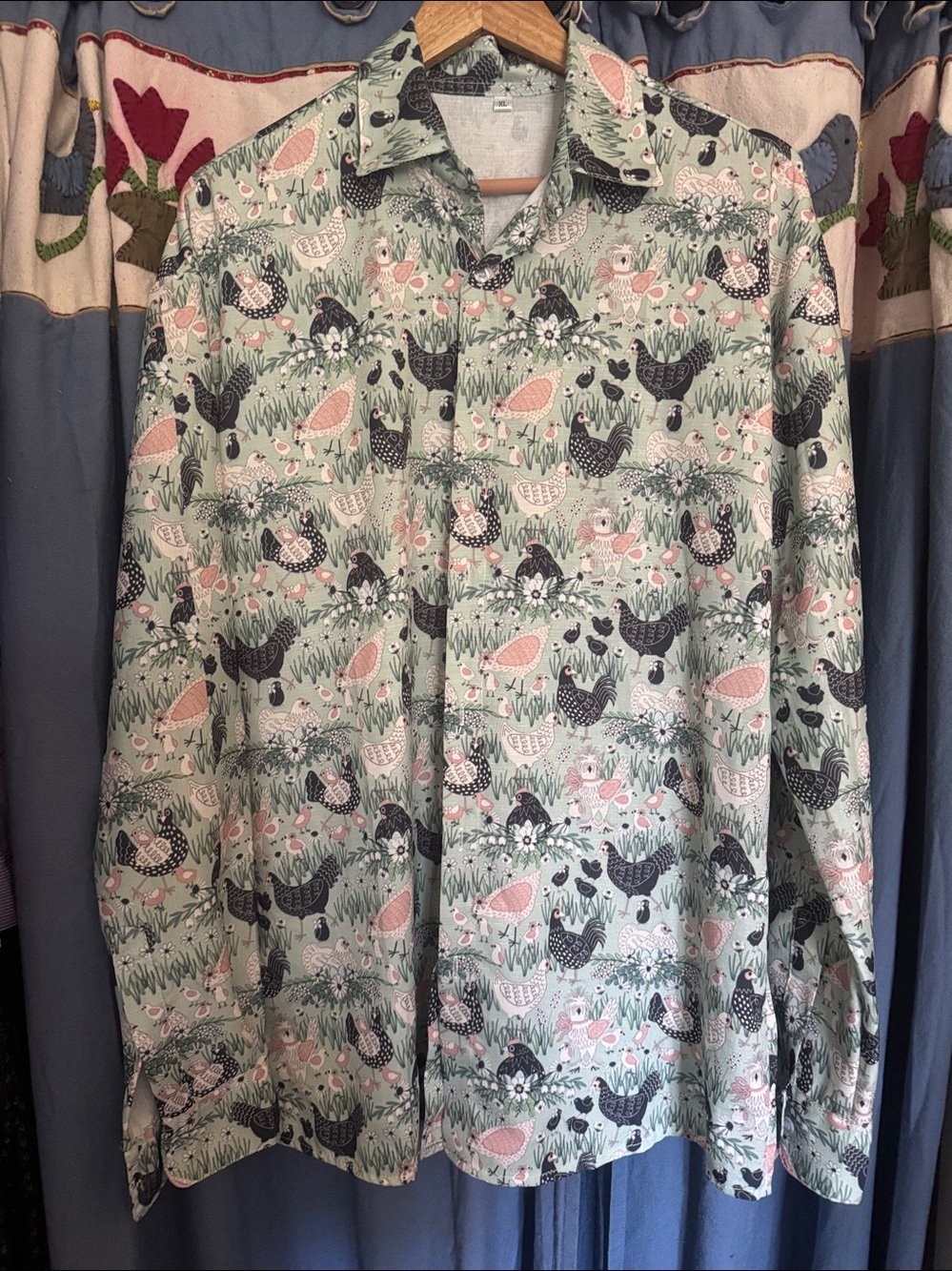 Floral Chicken Patterned Women's Blouse